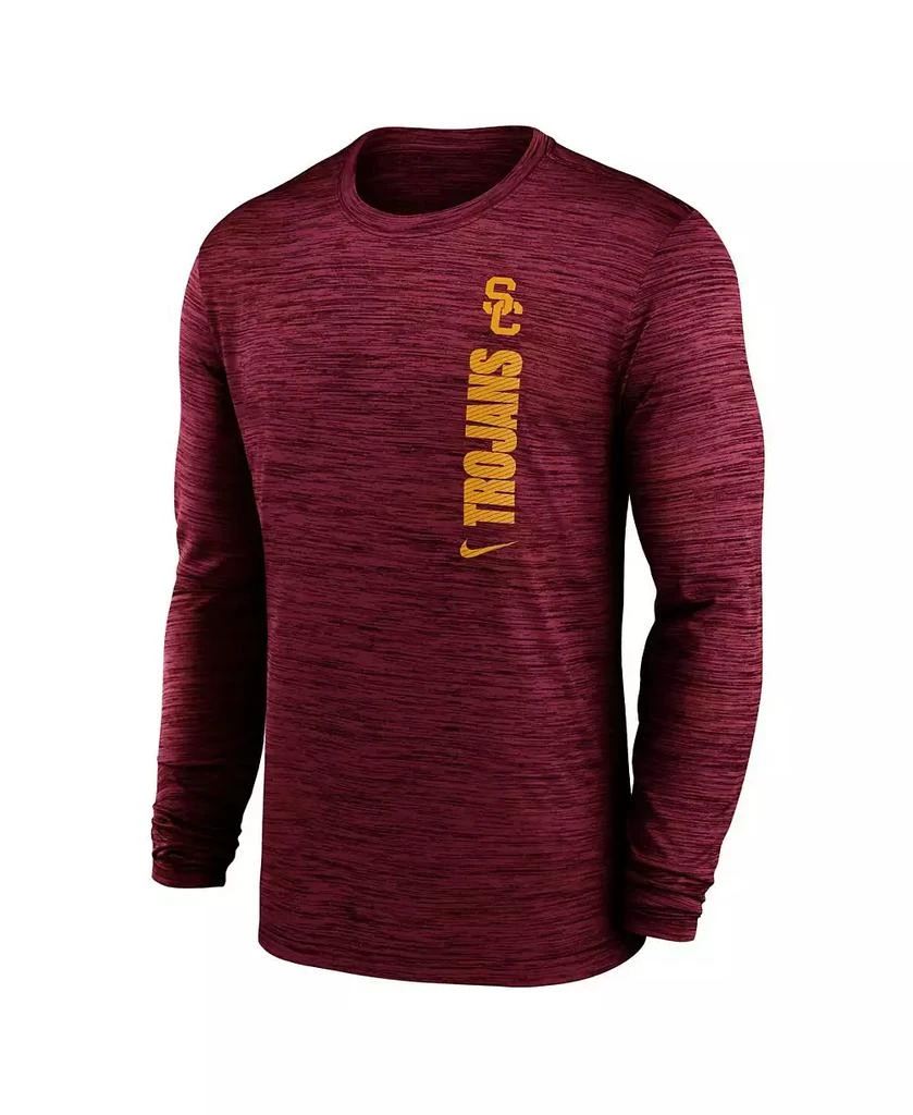 NIKE Men's Cardinal USC Trojans 2024 Sideline Velocity Performance Long Sleeve T-Shirt 3