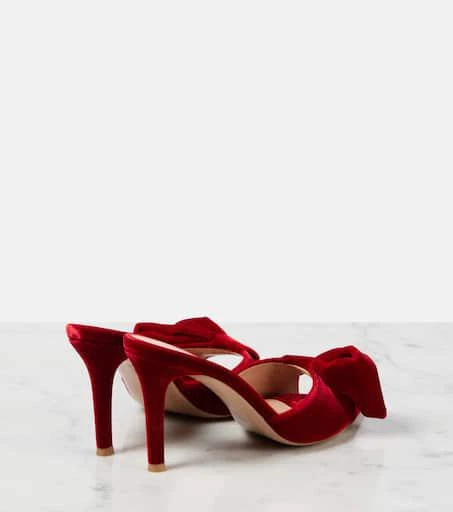 Gianvito Rossi 85 bow-detail velvet mules 2