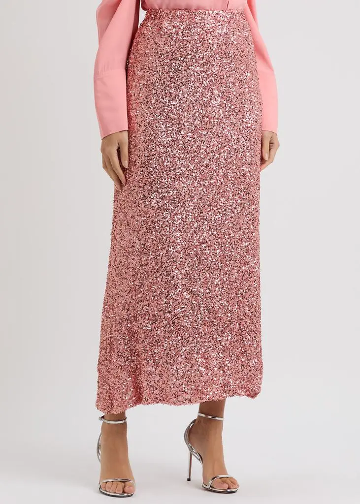 NEVER FULLY DRESSED Dorris sequin-embellished tulle midi skirt 2