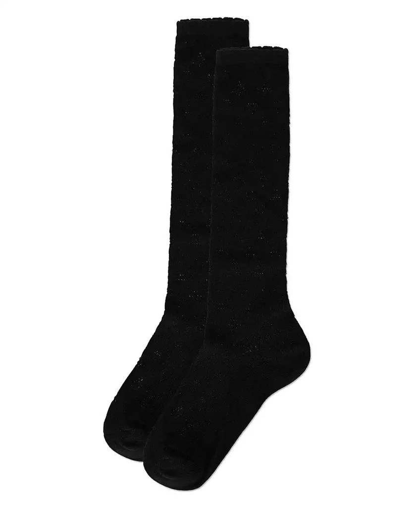 Memoi Big Girls Open Work Heart Knee High Socks 3