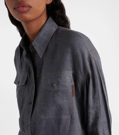 Brunello Cucinelli Oversized linen shirt 4