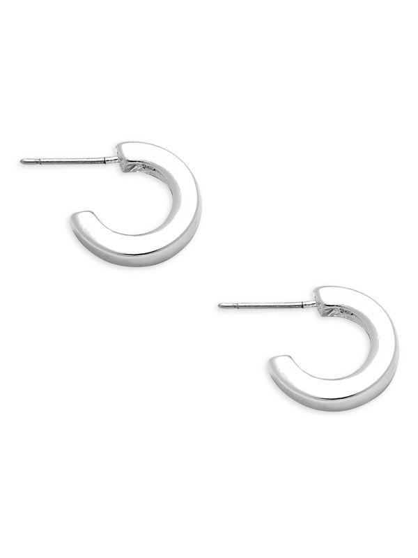 AVA & AIDEN Silvertone Half Hoop Earrings