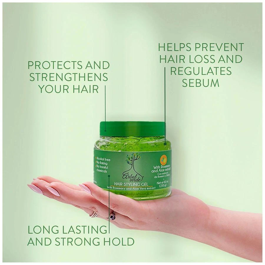 Arbol Verde Rosemary Hair Styling Gel, Long Lasting Hold 5