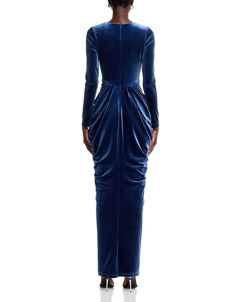 Black Halo Finnegan Draped Velvet Gown 4