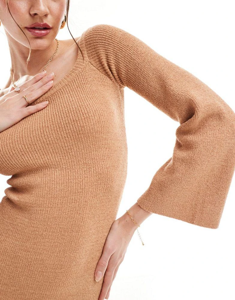 Pretty Lavish Pretty Lavish off shoulder knit maxi dress in terracotta 3