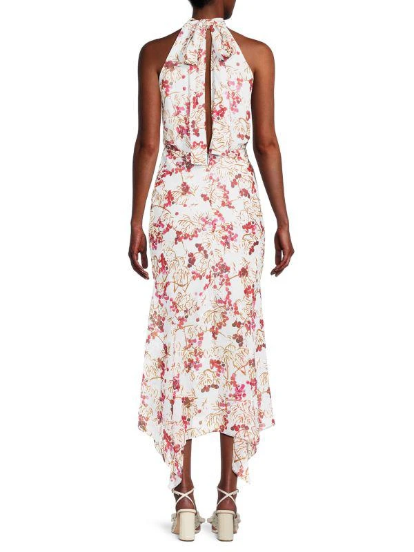 Saloni Silk Floral Midi Dress 2