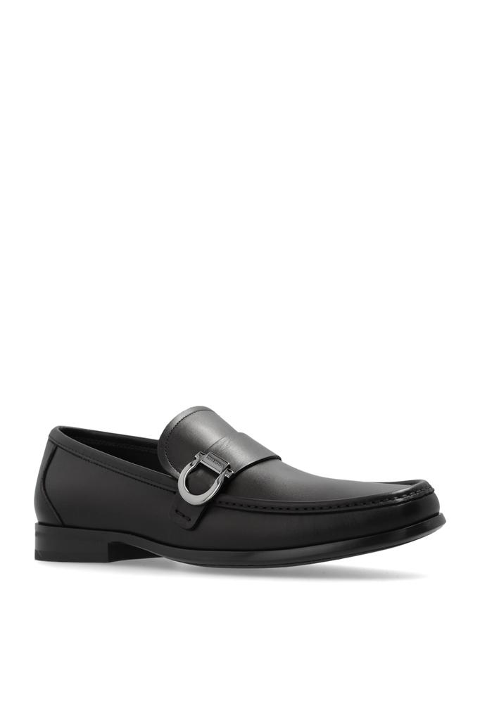 ドレスシューズ・革靴・ビジネスシューズ SALVATORE FERRAGAMO BLACK LEATHER CASPIAN LOAFERS Salvatore Ferragamo FERRAGAMO `Caspian` loafers - Business