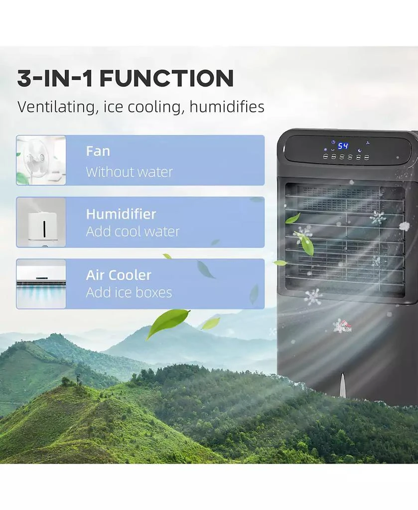 HOMCOM 3-In-1 Mobile Evaporative Air Cooler with Remote Oscillating 5