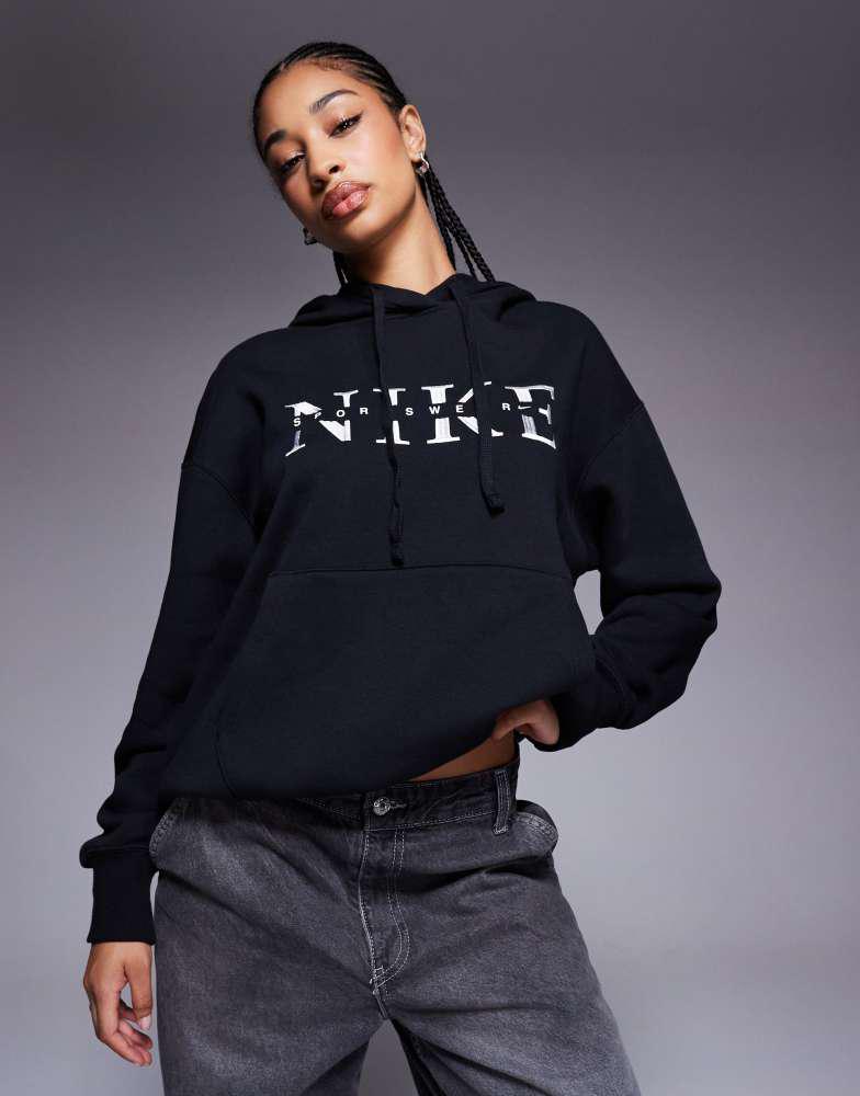 asos black nike hoodie
