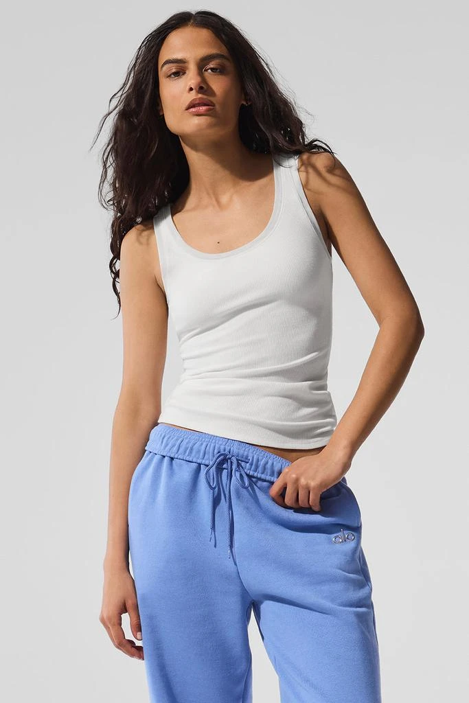 Alo Ribbed Mesh Secret Tank - White 1