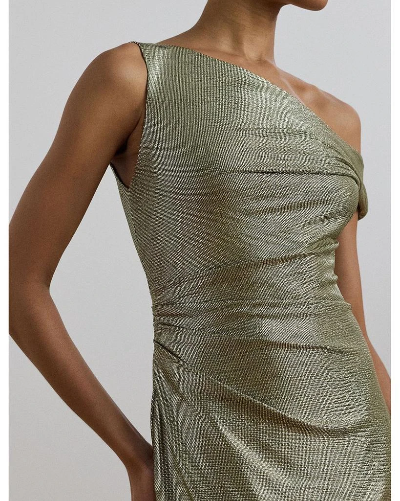 Ralph Lauren Metallic One Shoulder Cocktail Dress 4