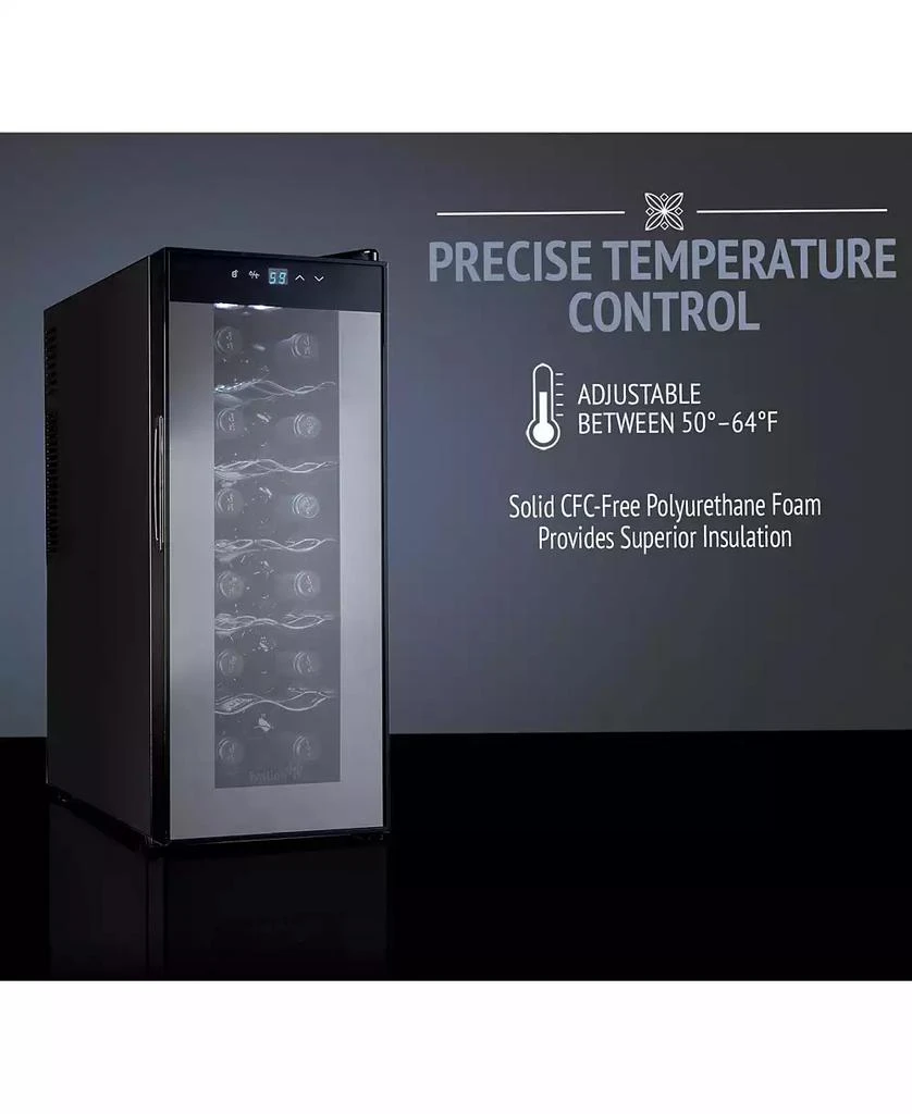 Ivation 12-Bottle Freestanding Thermoelectric Wine Cooler - Black 3
