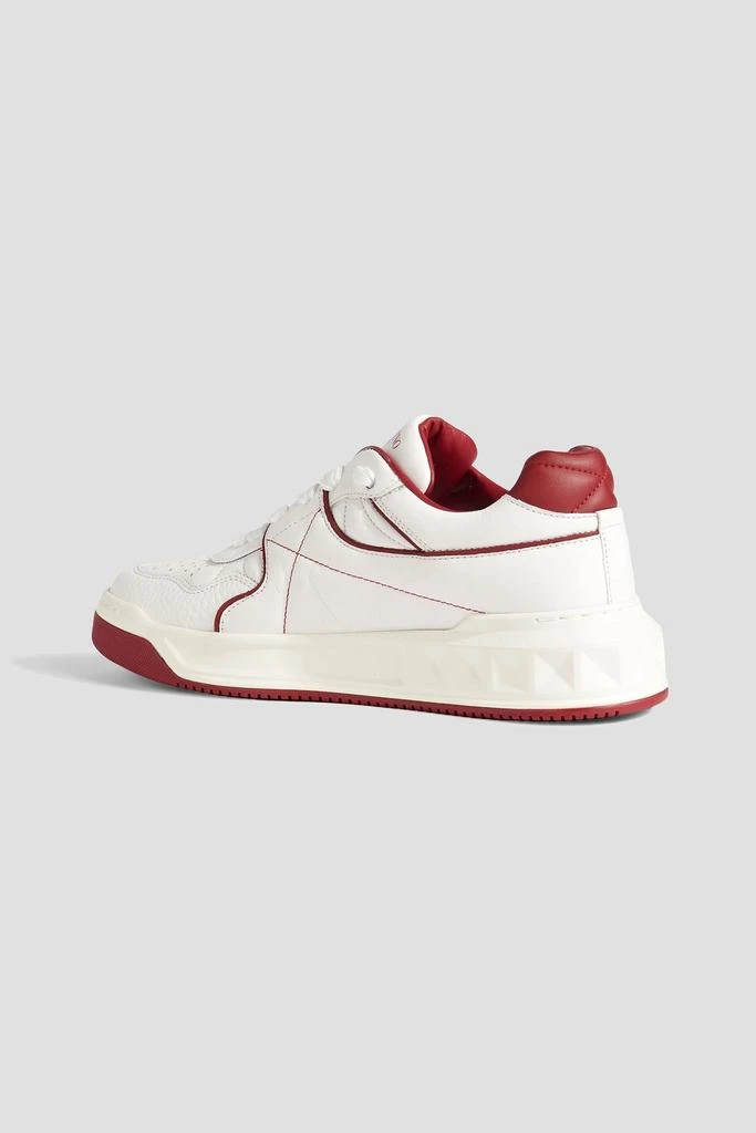 Valentino One Stud printed smooth and pebbled-leather sneakers 3