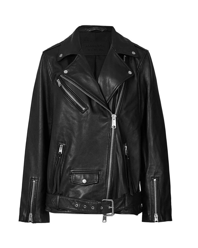 ALL SAINTS Billie Leather Oversized Biker Jacket 7