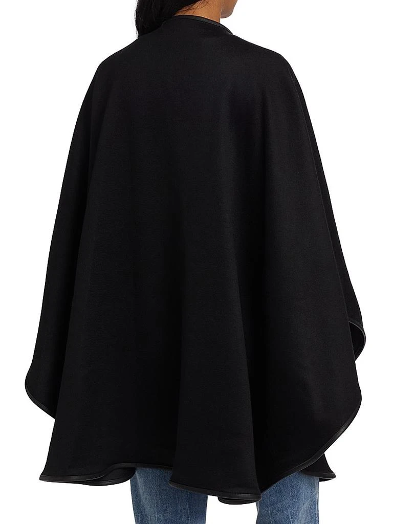 Sofia Cashmere Leather-Trim Reversible Cashmere Cape 5