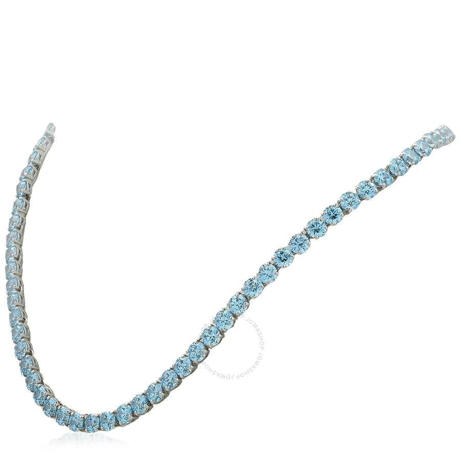 Swarovski Matrix Blue Round Cut Crystal Tennis Necklace 2