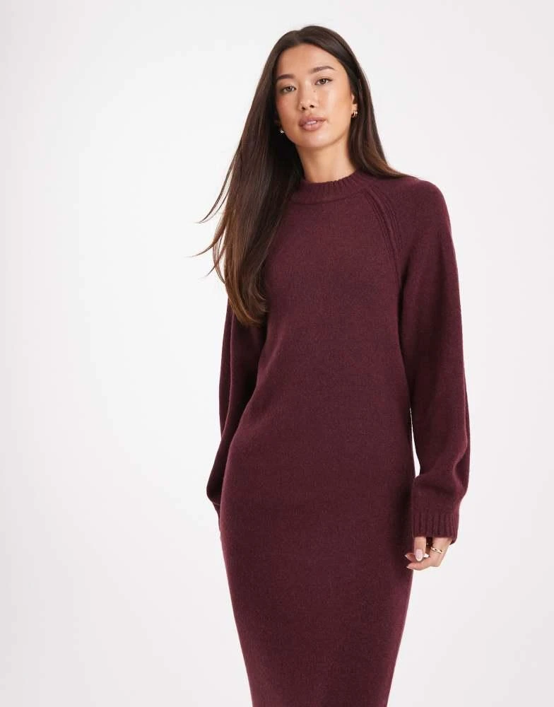 ASOS ASOS DESIGN knitted maxi dress with raglan detail in plum - Dresses &  Skirts - BeyondStyle
