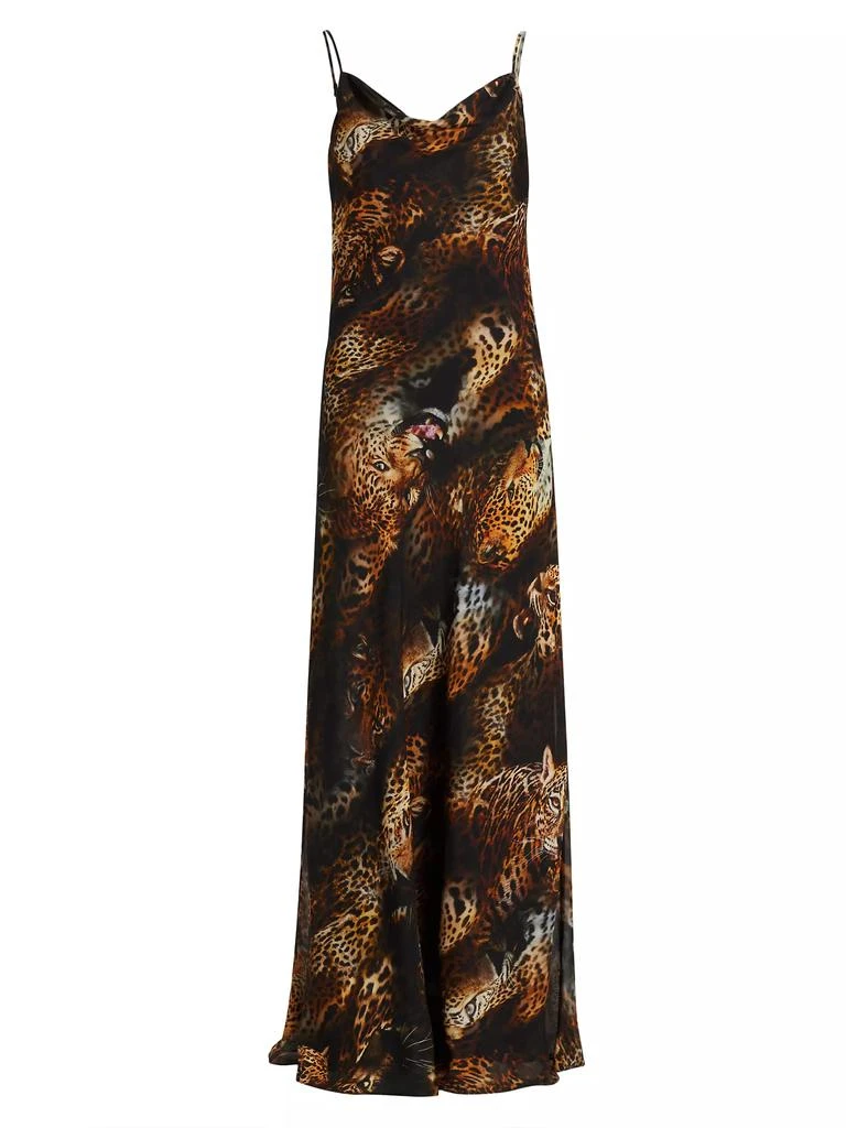 L'Agence Christine Leopard Print Silk Slip Dress 1