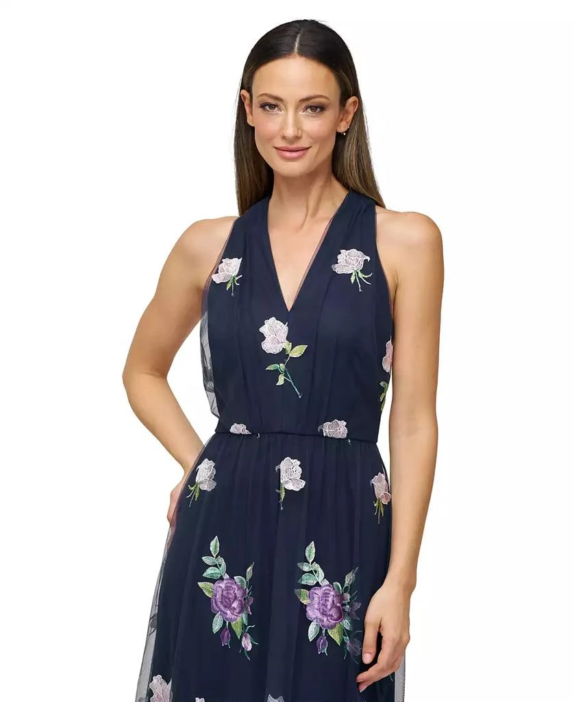 JS Collections Women's Dassie Floral V-Neck Tie-Waist Gown 3