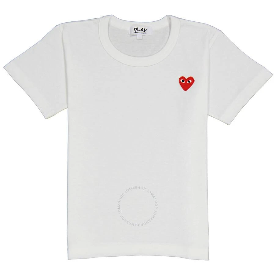 Comme des Garcons Kids Embroidered Red Heart Short-sleeve T-shirt In White 1