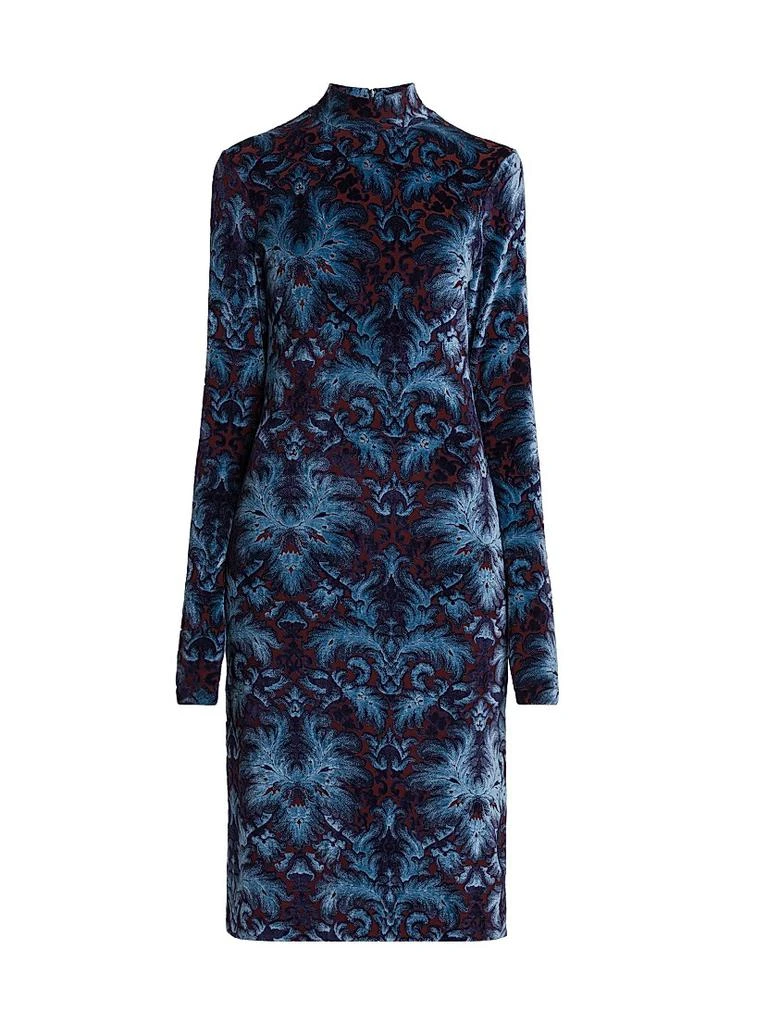ETRO Jacquard Velvet Mock Turtleneck Dress 1