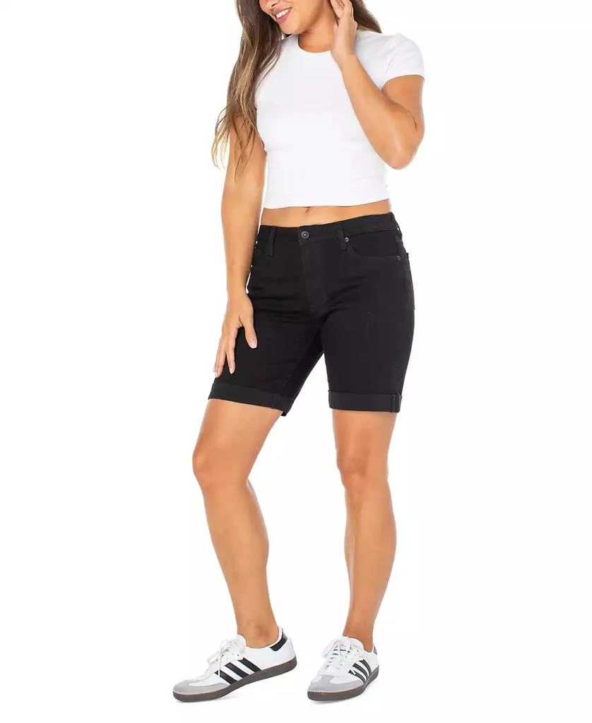 Celebrity Pink Juniors' Cuffed Hem Bermuda Denim Shorts 3