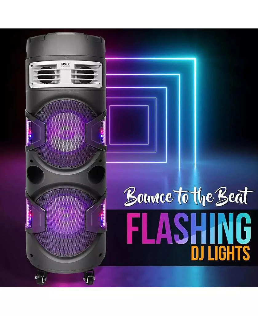 Pyle Portable Bluetooth PA Speaker 
Microphone System with LED Lights, MP3/USB Reader, FM Radio 3