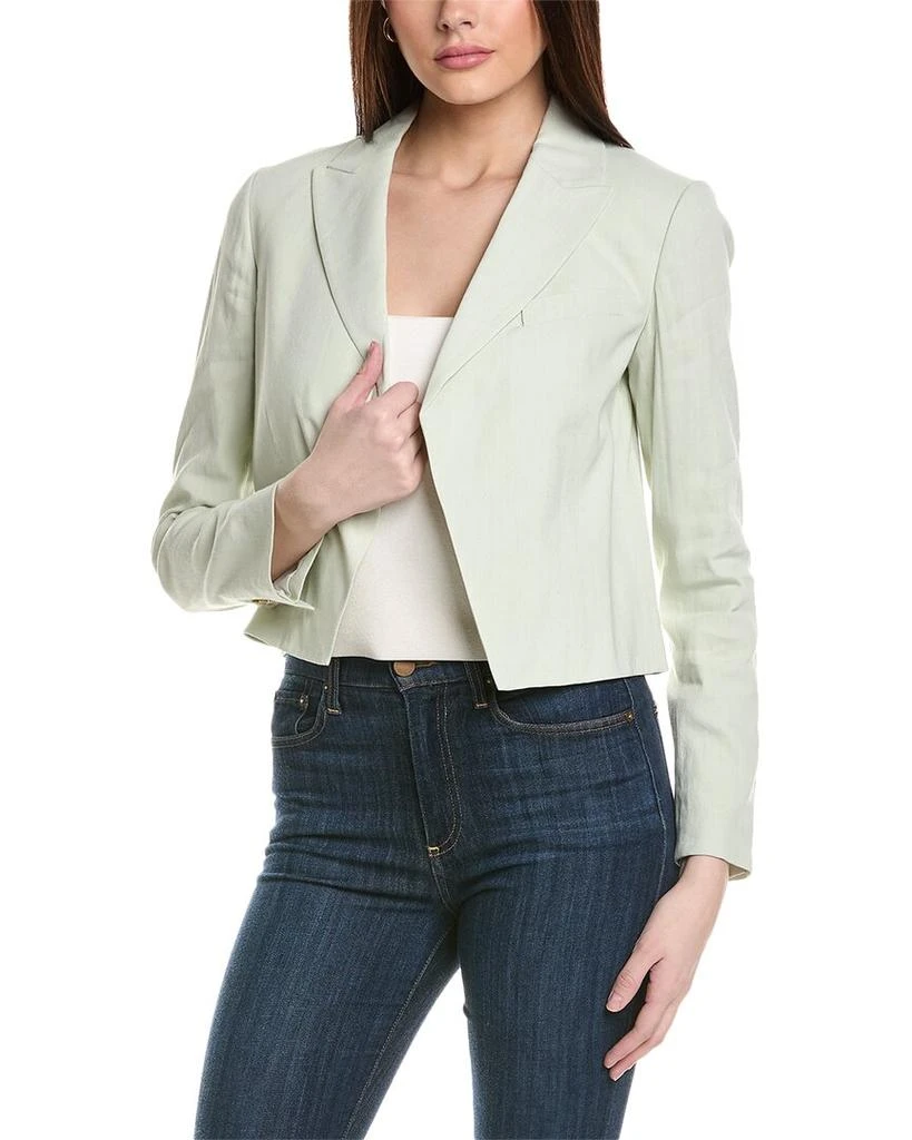 Theory Theory Crop Linen-Blend Blazer 1