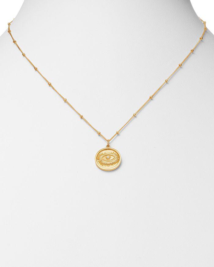 Zoe Lev 14K Yellow Gold Diamond Eye Medallion Necklace, 18"