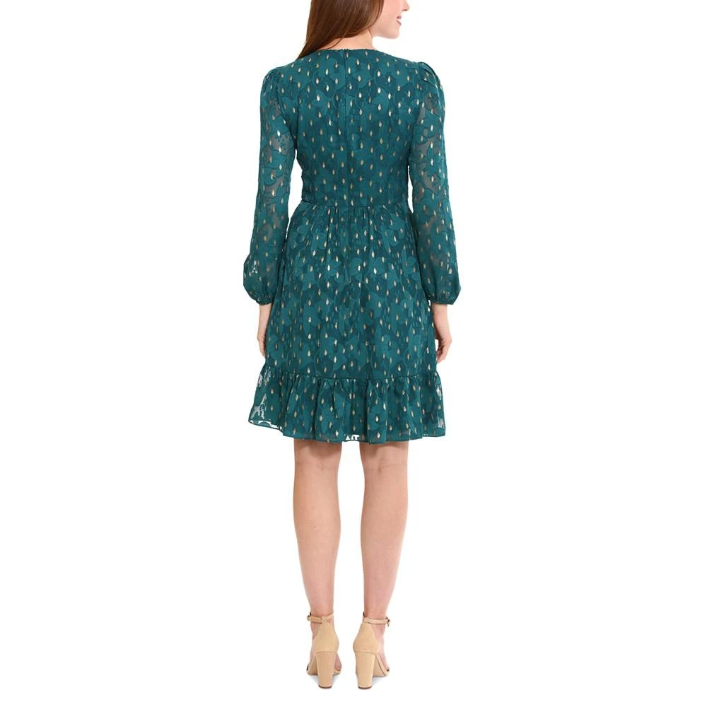 London Times Petite Clip-Dot Chiffon Fit & Flare Dress 2