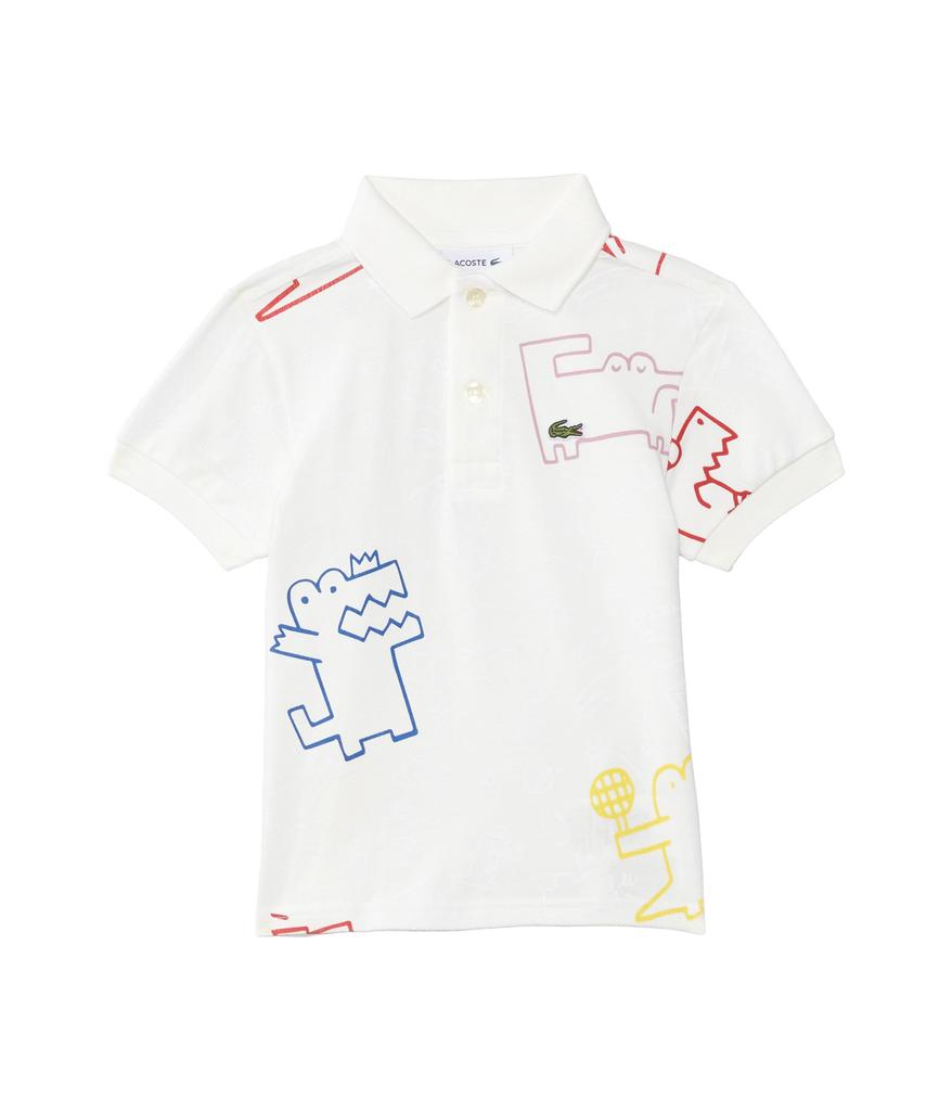 Lacoste Kids Short Sleeve Aop Tennis Play Croc Polo Shirt (Little Kid/Toddler/Big Kid)