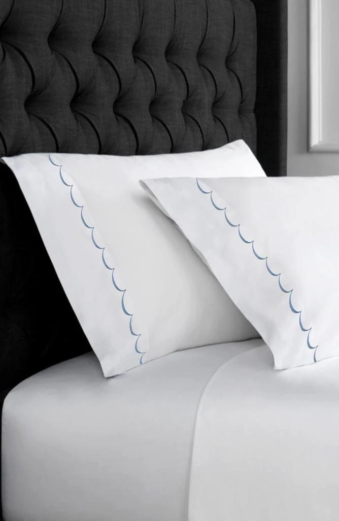 Melange Home Scalloped Edge Embroidered 600 Thread Count Pillowcases 4
