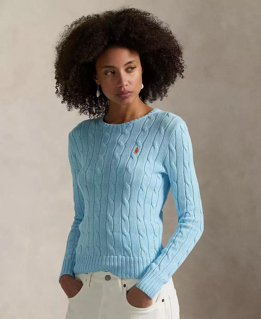 Ralph Lauren Women's Cable-Knit Cotton Crewneck Sweater
