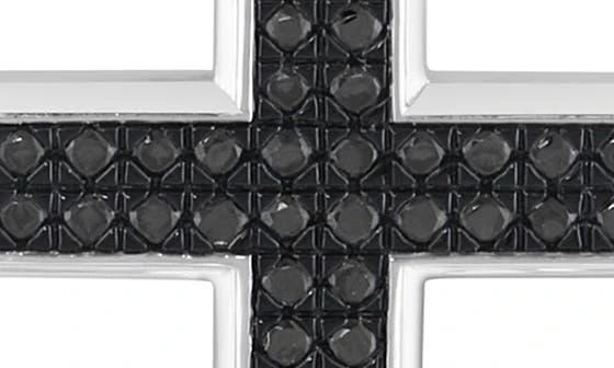 Effy Sterling Silver Black Spinel Cross Pendant Necklace 3