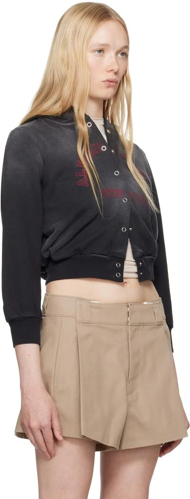 Alexander Wang Black Shrunken Cotton Terry Cardigan 2
