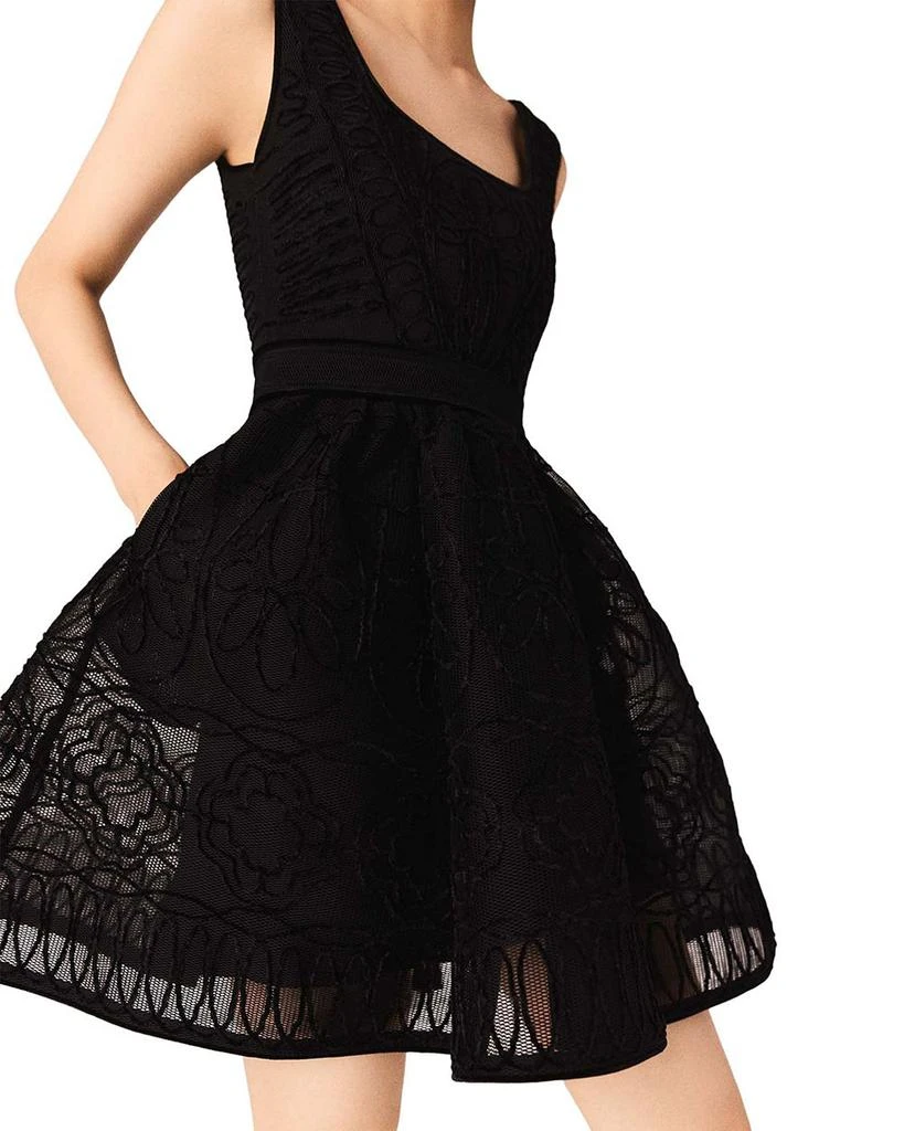 maje lace skater dress Maje Women's Short embroidered basket knit Dress - Black