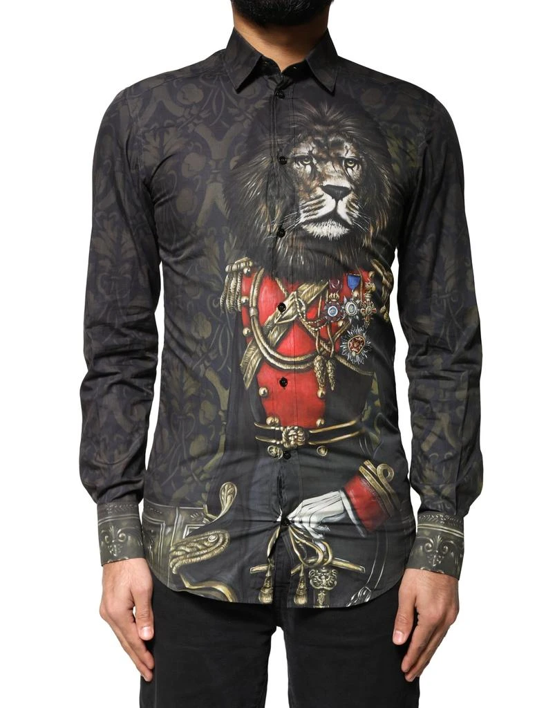 Dolce 
Gabbana Royal Pet Portrait gold Dress Men
s Shirt