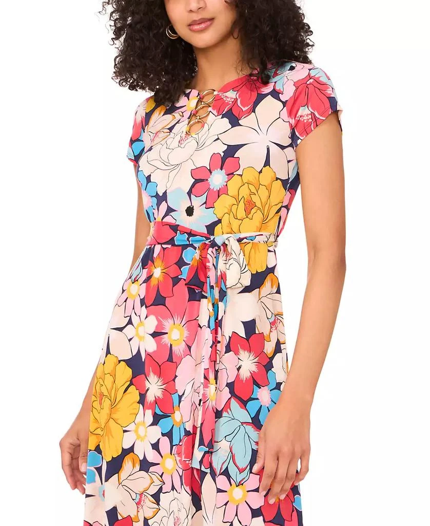 MSK Petite Printed O-Ring-Trim Short-Sleeve Dress 4