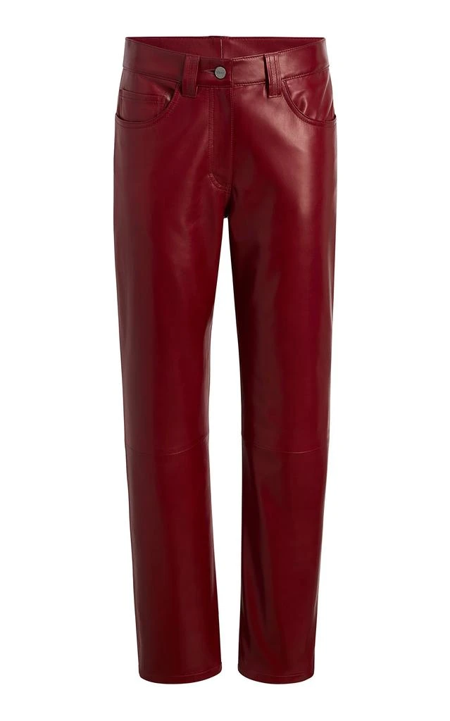 Khaite Khaite - Callum Leather Straight-Leg Pants - Red - US 4 - Moda Operandi 1
