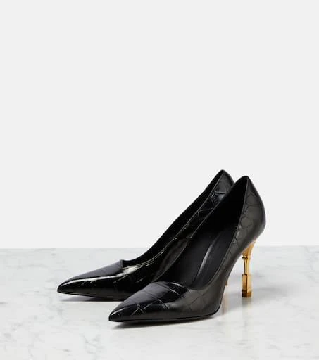 Balmain Moneta croc-effect leather pumps 5