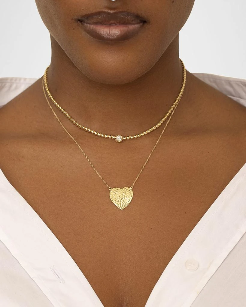 Jennifer Meyer 18k Hammered Heart Necklace 2