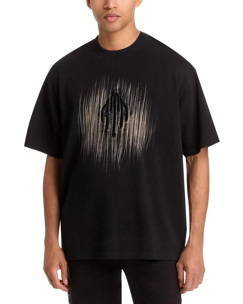 RTA Oversized Fit Colin Black Etched Monogram Tee 1