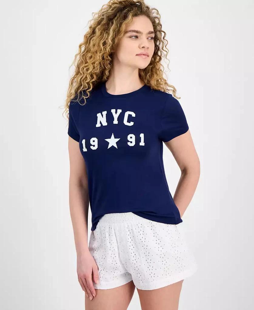 Rebellious One Juniors' NYC Graphic Crewneck T-Shirt 1