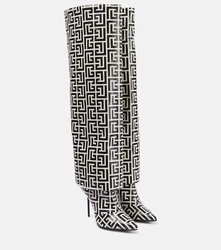 Balmain Ariel monogram knee-high boots 1