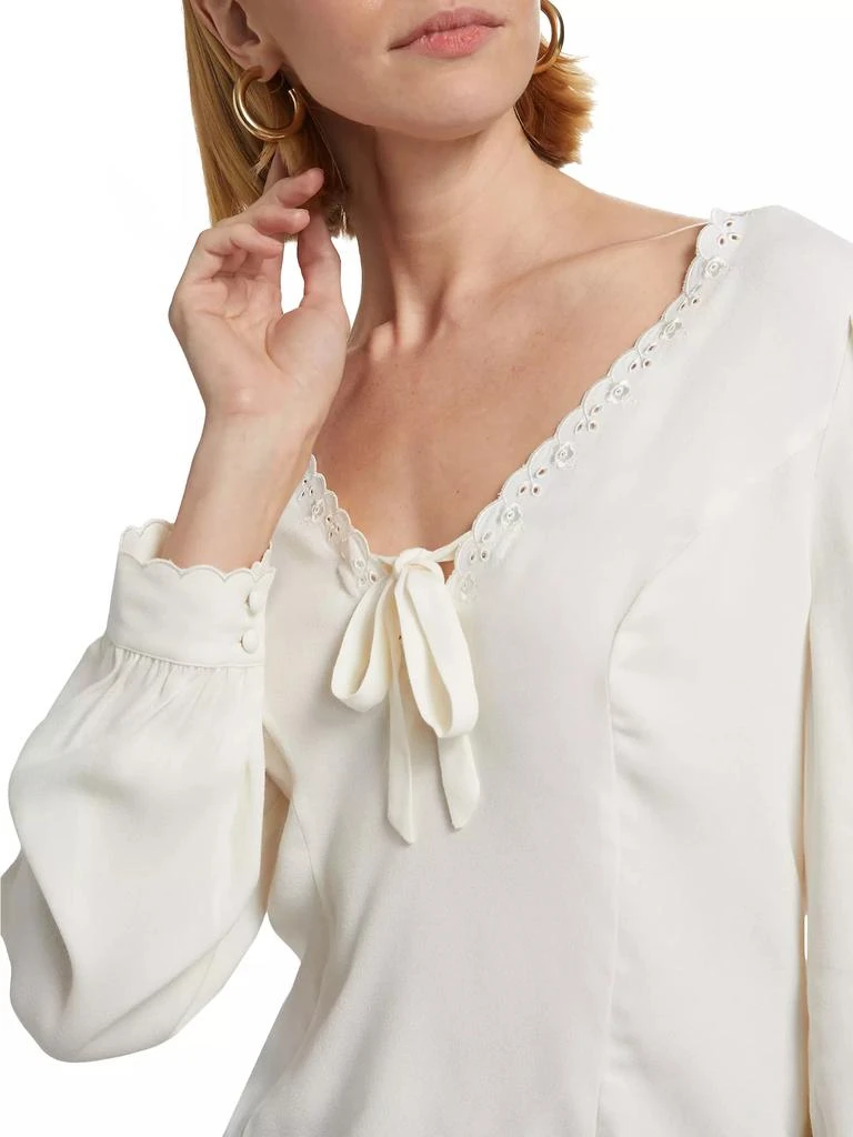 Reformation Vivia Scalloped Bow Top 6