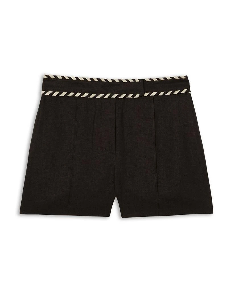 REISS Fawn Waistband Linen Shorts 6