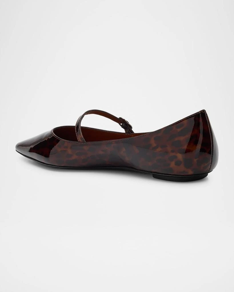 Stuart Weitzman Emilia Tortoise Patent Leather Mary Jane Ballerina Flats 4