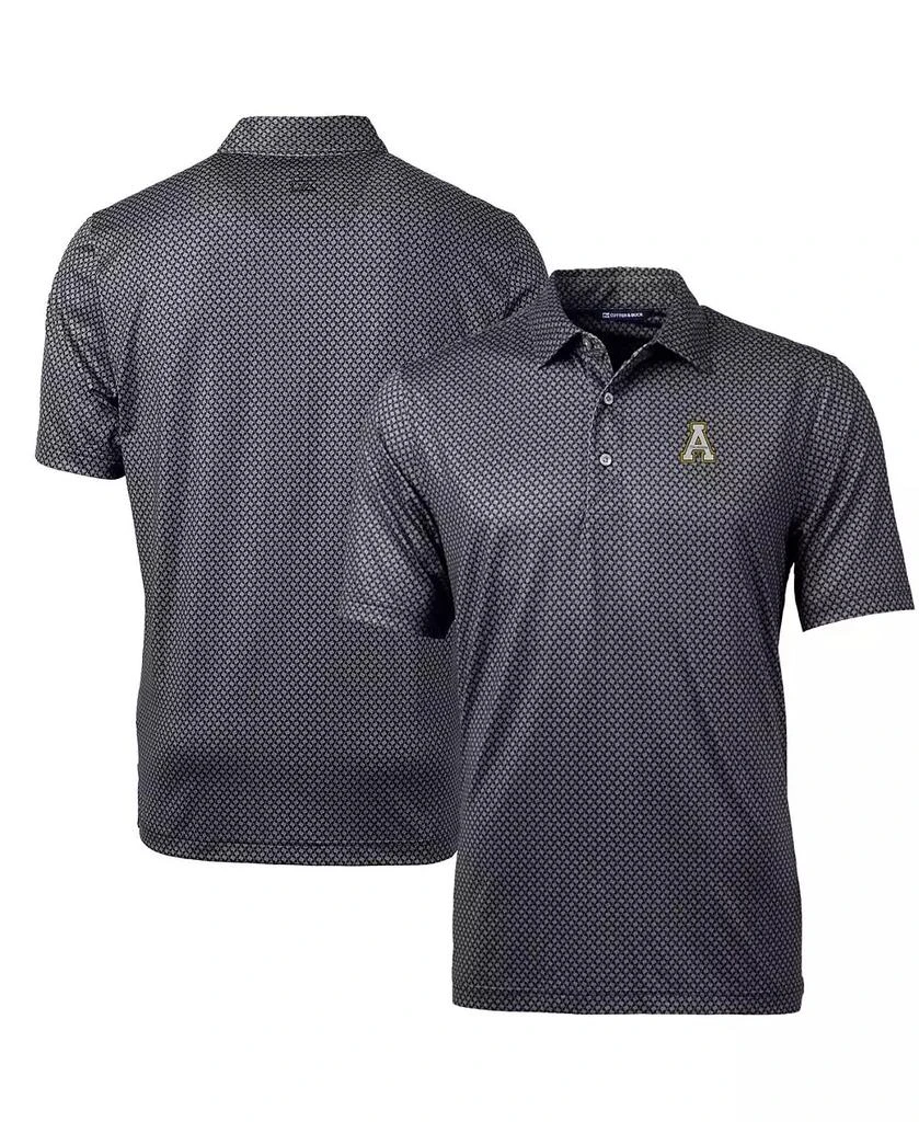 Cutter & Buck Men's Black Appalachian State Mountaineers Pike Banner Print Polo 1