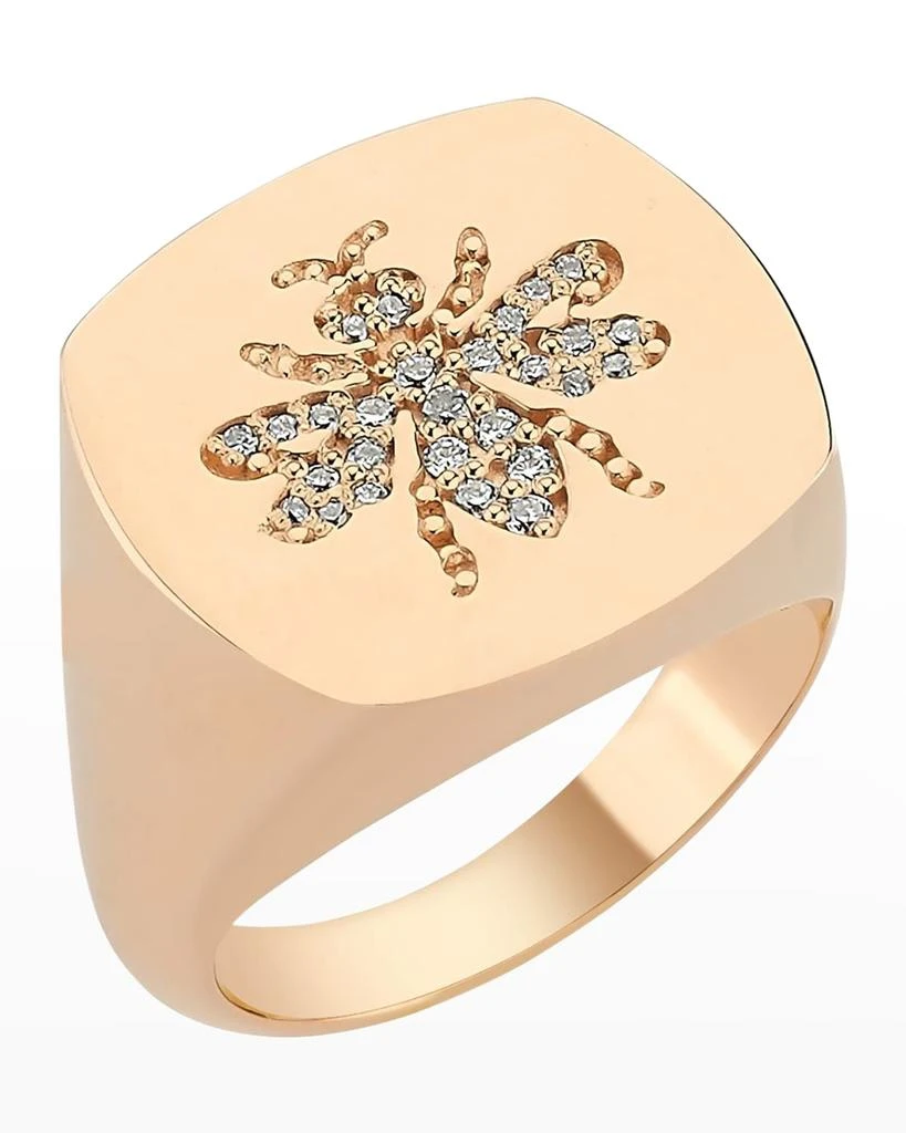 Bee Goddess Diamond Bee Silhouette Ring, Size 7 1