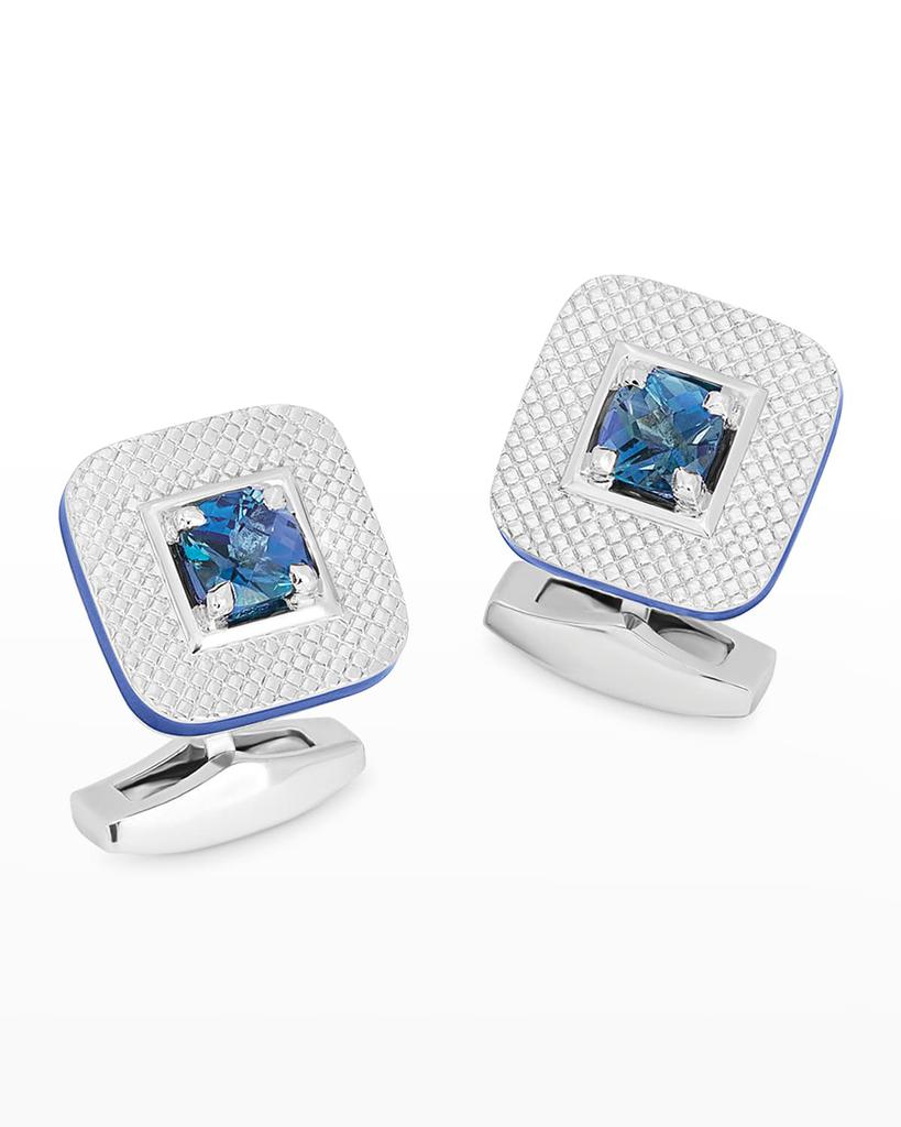 Tateossian Men's Sterling Silver Topaz Cufflinks